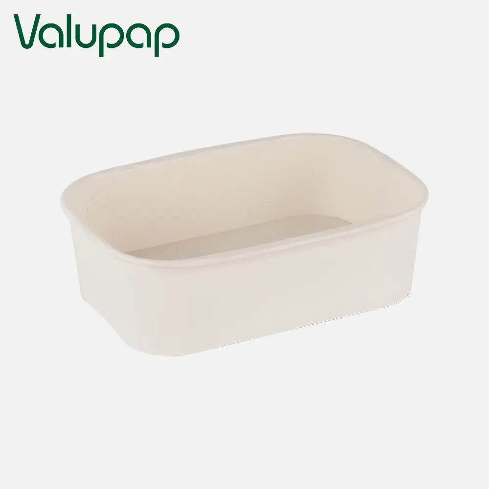 White Rectangular Paper Bowl